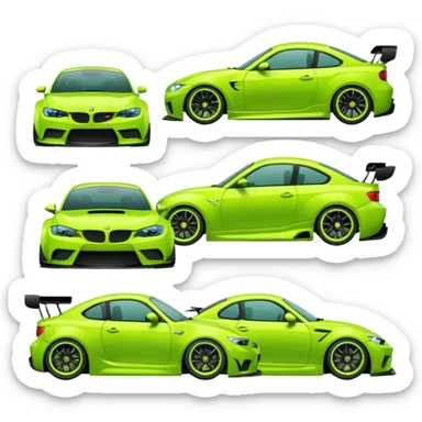 Emoji pack for R2 motorsport company, drift builds, motorsport parts, lime theme sticker