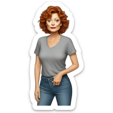 actor susan sarandon cartoon wearing tee sticker