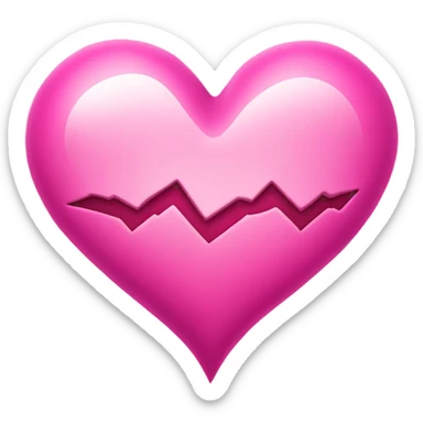 Pink broken heart sticker