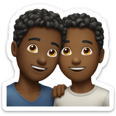 two boys having fun sticker