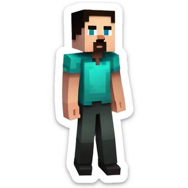 minecraft herobrine character haunting steve minecraft character sticker