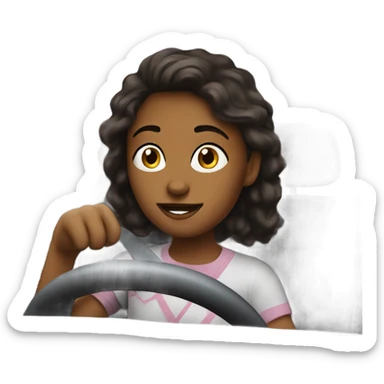 Girl, driving to giant Eagle sticker