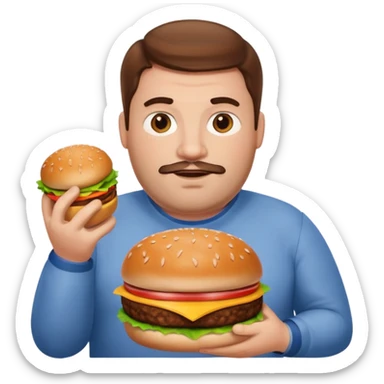 Gros avec un hamburger sticker