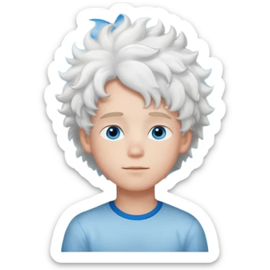 Boy dreaming about her with clouds sticker