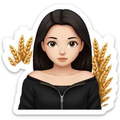  Siyah uzun saçlı ceket giyen esmerimsi kız fazla esmer değil siyah ceket  polar ceket ceket gevşek biraz omzundan çıkıyormuş gibi ve bugday ten rengi soltaraftaki omzundan çıkık sadece içinde de siyah crop var  sticker