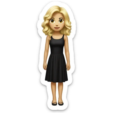 dirty blonde girl with black dress sticker