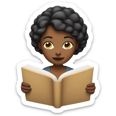 woman reading sticker