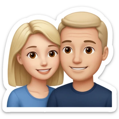 Man head against woman head in front of each other sticker