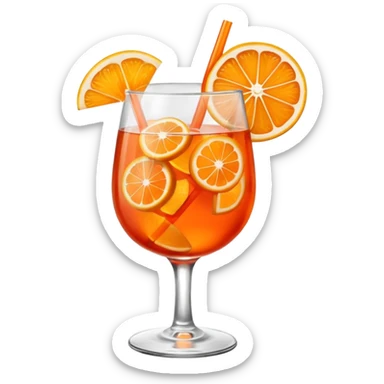 Mach mir einen Aperol in Emoji Stil - eine Orangenscheibe im Glas und ein Strohhalm - keine Deko  sticker