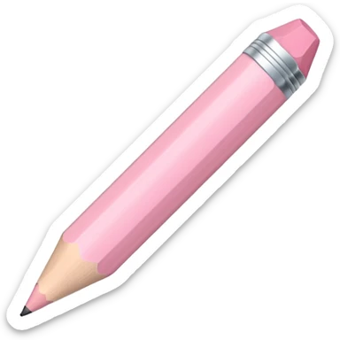 pastel pink pencil lying on a white background sticker