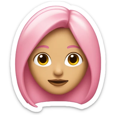 Chica blanca, con pelo corto rosa sticker