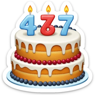 Cake with 47 ontop  sticker