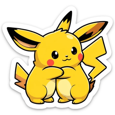 Evee and Pikachu hugging each other  sticker