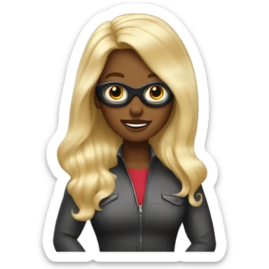 Hairstylist as a superhero with words “blonding expert to the rescue.” sticker