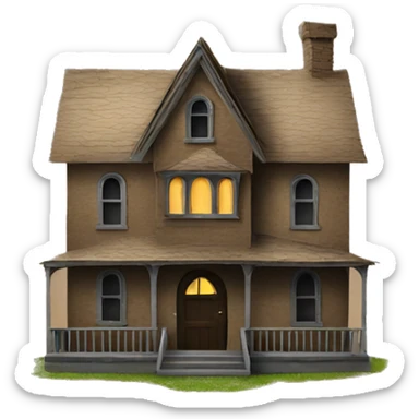 Cardboard haunted house  sticker