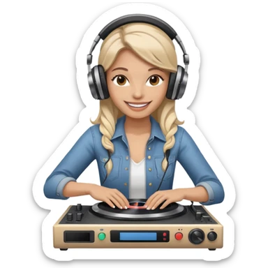 Female DJ sticker
