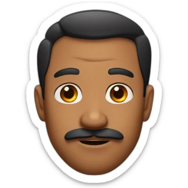 a brown man with moustache rolling his eyes sticker