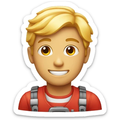 boy hamburger and video maker sticker