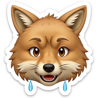 Coyote crying tears sticker