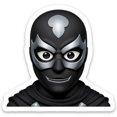 marvel character black holt with iconic black mask sticker