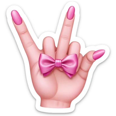 pink middle finger and with bow sticker