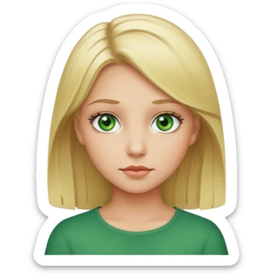 Girl blonde Green eyes sticker