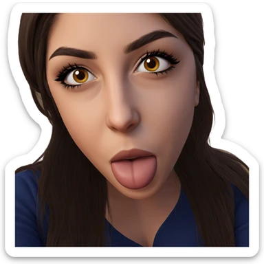 portrait of a girl with long hair sticker