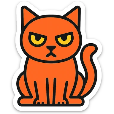 cat staring intensely sticker