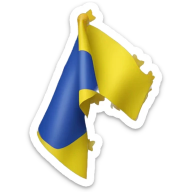 A matching flag of Ukraine with lilac and gold in place  sticker