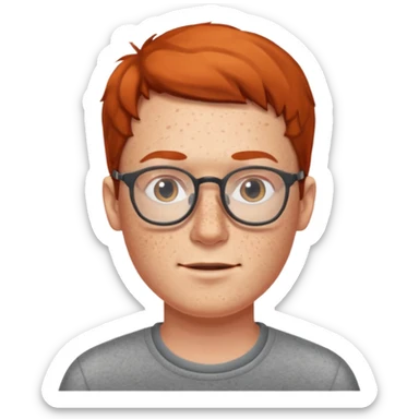 freckled man with glasses sticker