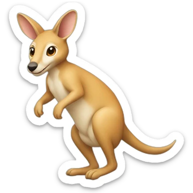 kangourou qui fait la course sticker