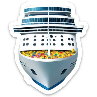 Cruise ship with rubber ducks sticker