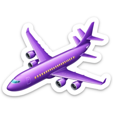 glitter purple avião sticker