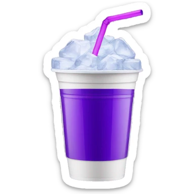 Double styrofoam cup with purple juice and ice in it sticker