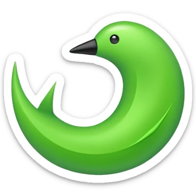 W in green with a swush an the end sticker