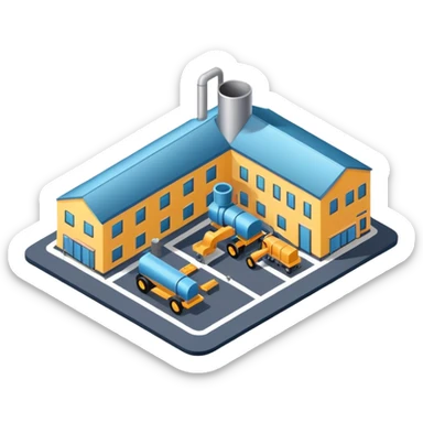Isometric furniture factory sticker