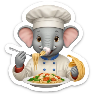 elephant at a restaurant table sticker