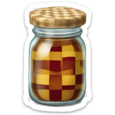 jam jar checkered lid sticker