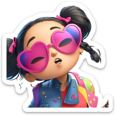 stylish girl with sunglasses sticker
