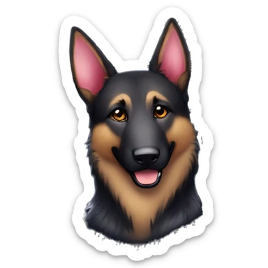 Bokeh Midnight starry night stars dark Brindled striped brindle black German shepherd fox carrying glowing red lantern, fairy lights, rose flower crown, bokeh lights, out of focus blur sticker