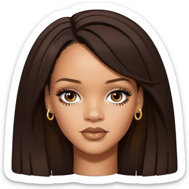 Rihanna with dark brown hair sticker
