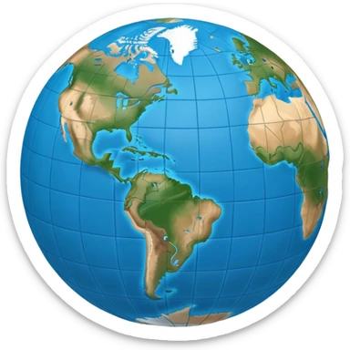 globe with blue meridians sticker