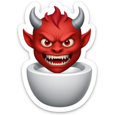 a demon coming out of the toilet bowl sticker