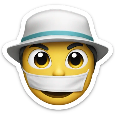 A sticker of a guy in a mask who waves hello sticker