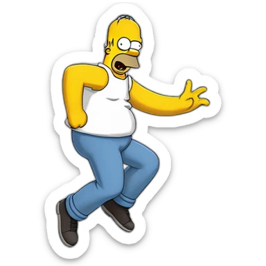 Homer Simpson, qui fait un salto arrière sticker
