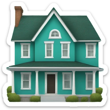 Teal fraternity house sticker
