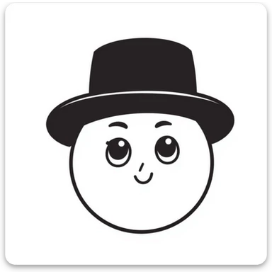 a ball with eyes and a hat, hand drawn doodle style sticker