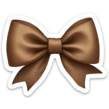 Cute silk brown bow sticker