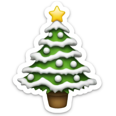 white christmas tree sticker