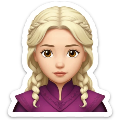 Daenerys Targaryen from Games of throne character face only younger sticker